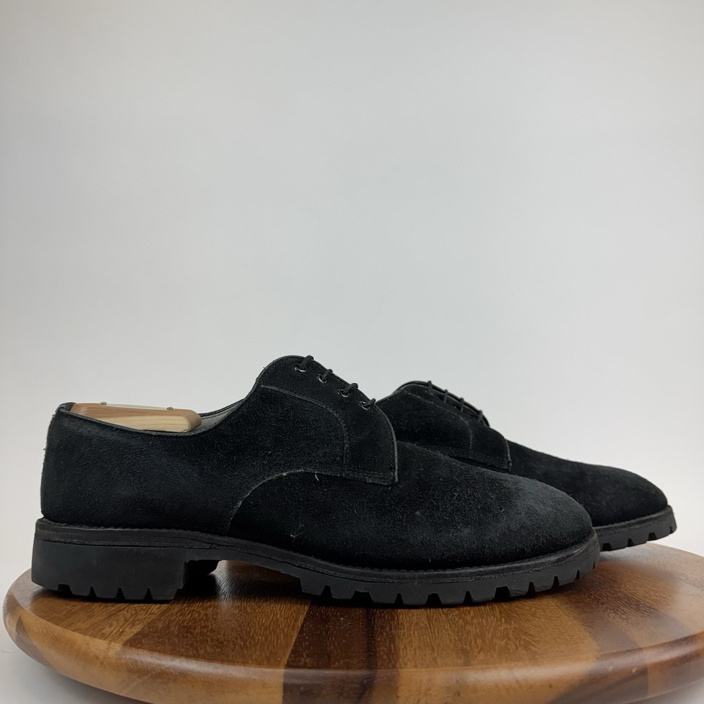 Mens Alden Black Suede Casual Plain Toe Vibram‎ Sole Oxfords Shoes Size 10 B